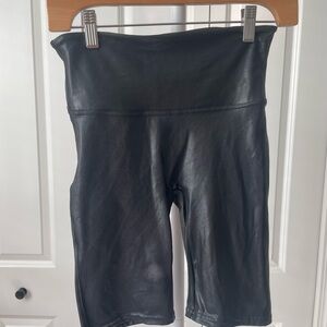 SPANX Shiny Black Bike Shorts